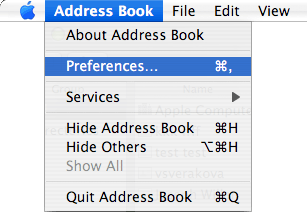 Address Book → Preferences