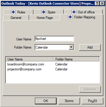Context pop-up menu of the root folder