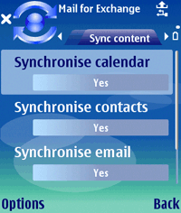 The Sync content dialog