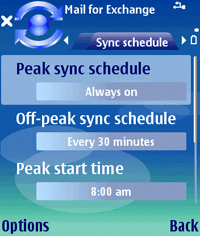 The Sync Schedule dialog