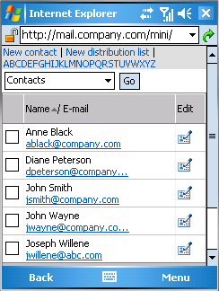 Contact folder