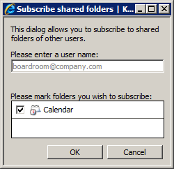 Subscription of shared folders