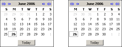 Comparison of thumbnail calendars