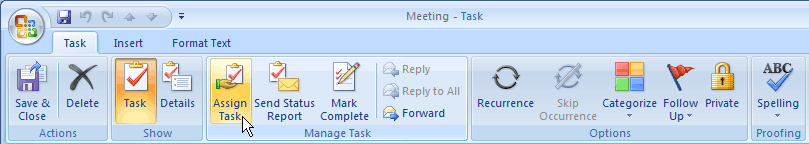 Assigning of a task