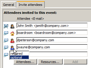 Setting an attendee's status